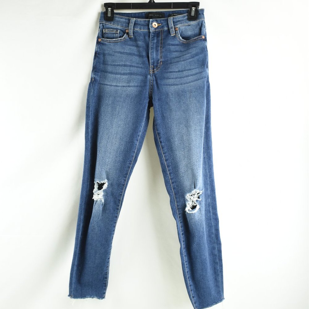 Kendall & Kylie Distressed 3/26 Denim Jeans The Contour High Rise